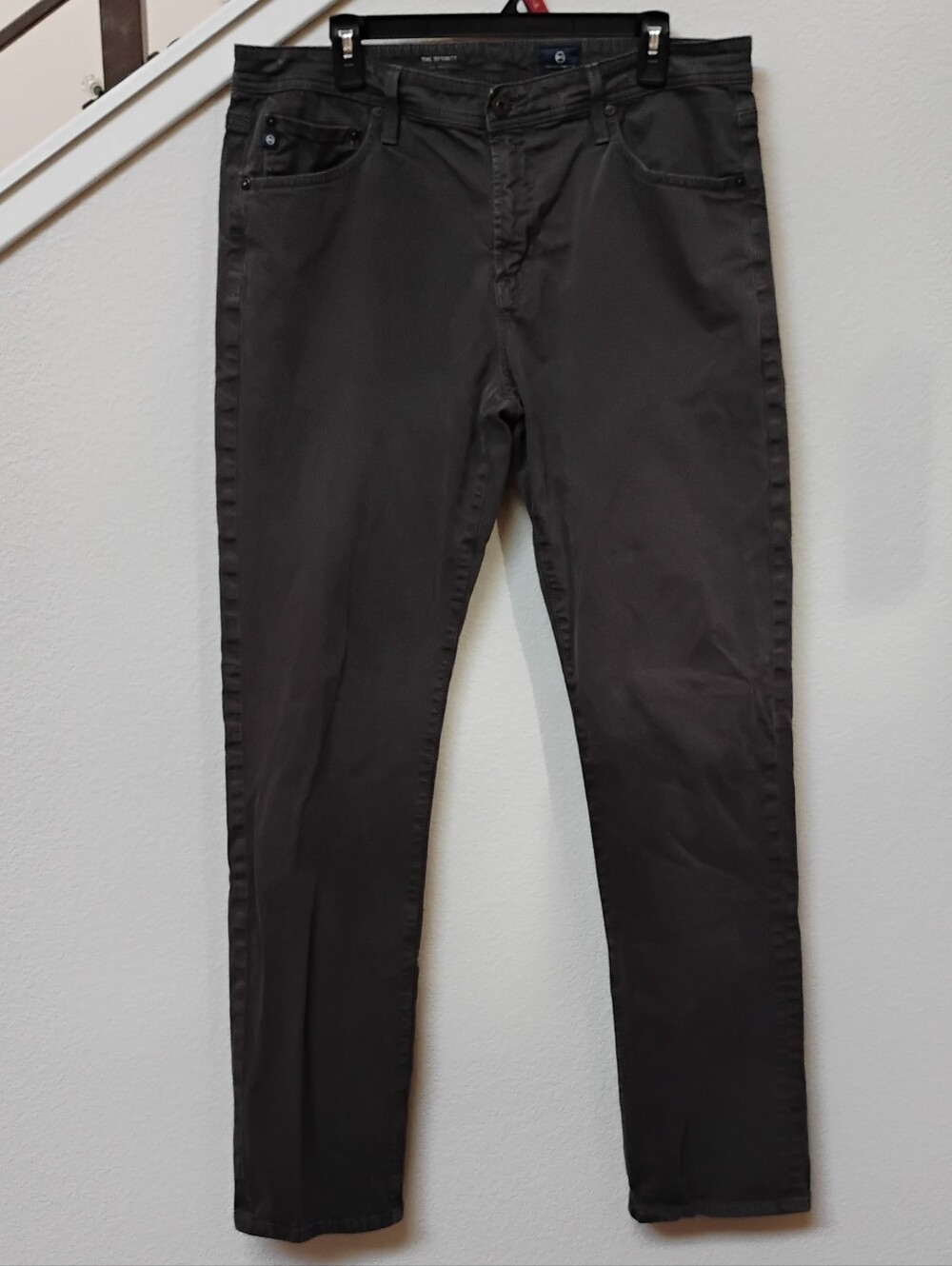 Ag Adriano Goldschmied Slim Straight Chinos in Charcoal 36x34